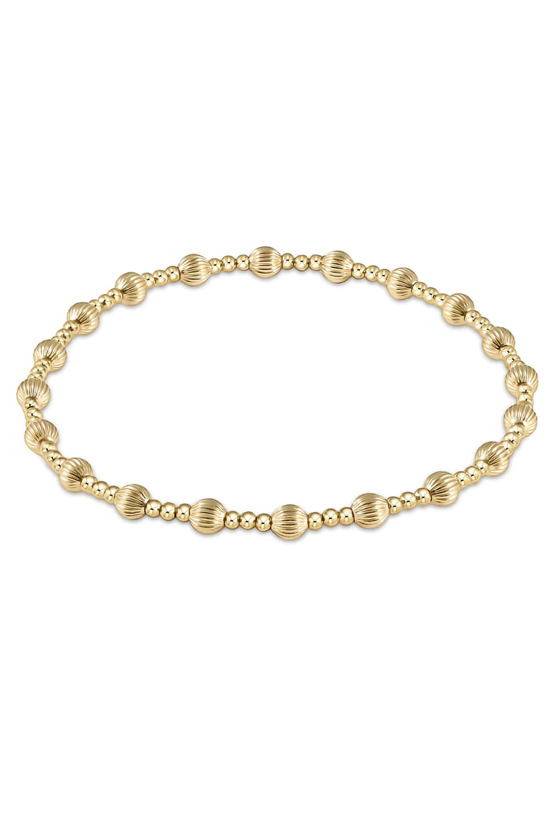 enewton: Dignity Sincerity Pattern 4mm Bead Bracelet - Gold | Makk Fashions