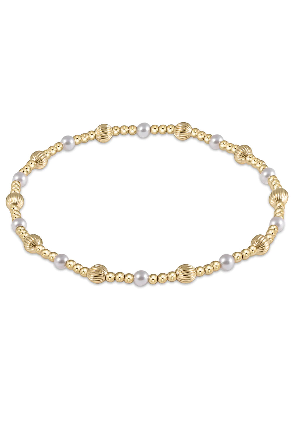 enewton: Dignity Sincerity Pattern 4mm Bead Bracelet - Pearl | Makk Fashions