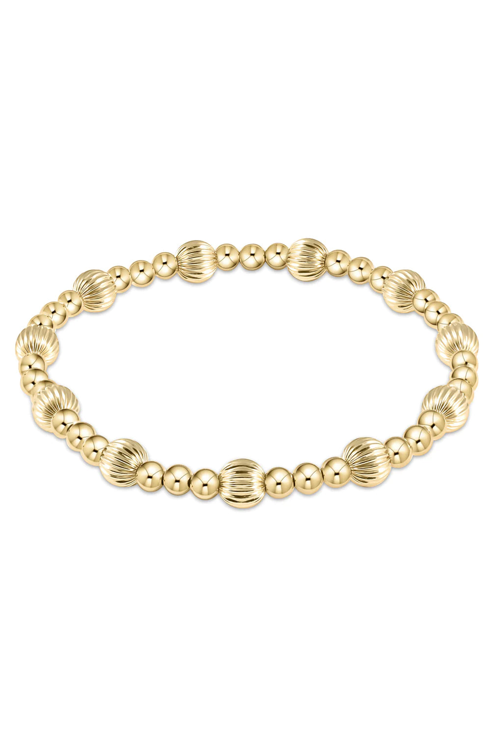 enewton: Dignity Sincerity Pattern 6mm Bead Bracelet - Gold | Makk Fashions