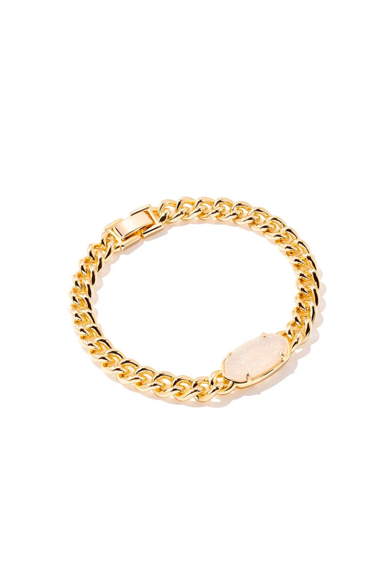 Kendra Scott: Elaina  Gold Chain Bracelet - Iridescent Drusy | Makk Fashions
