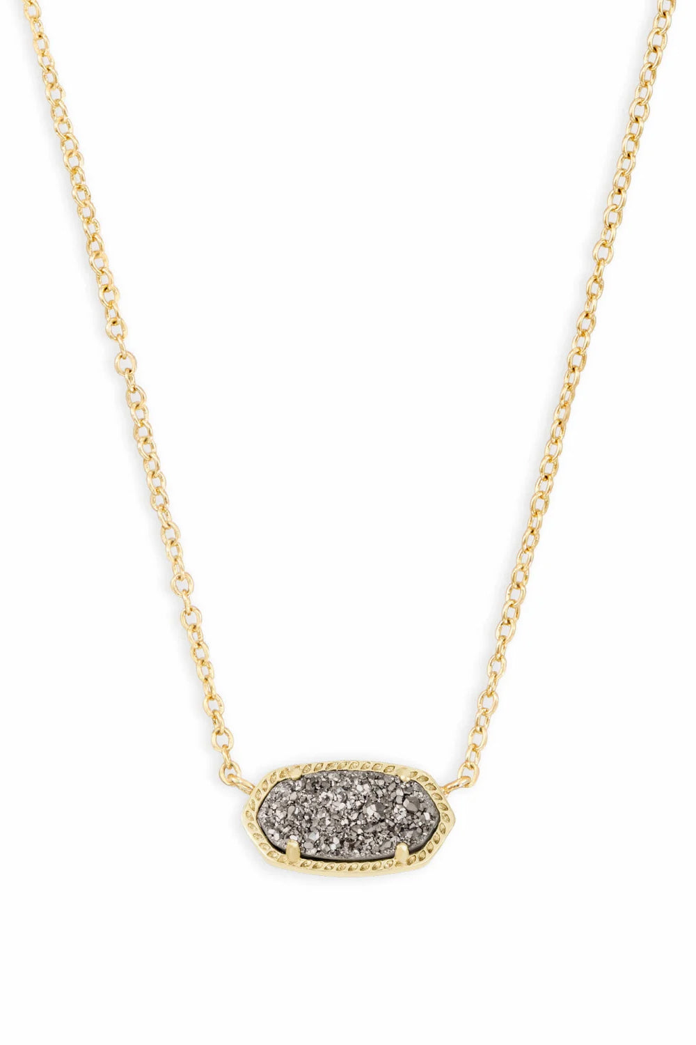 Kendra Scott: Elisa Gold Chain Necklace - Platinum Drusy | Makk Fashions