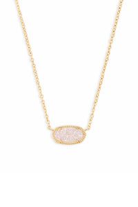 Kendra Scott: Elisa Gold Pendant Necklace - Iridescent Drusy | Makk Fashions