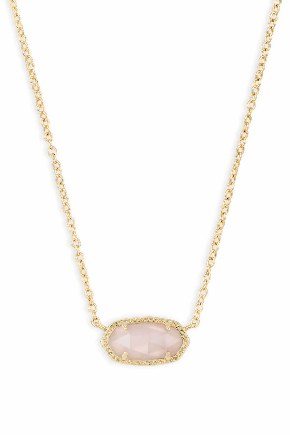 Kendra Scott: Elisa Gold Short Pendant Necklace - Rose Quartz | Makk Fashions