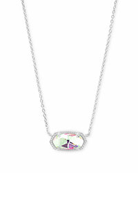 Kendra Scott: Elisa Silver Pendant Necklace - Dichroic Glass | Makk Fashions