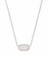 Kendra Scott: Elisa Silver Pendant Necklace - Iridescent Drusy | Makk Fashions
