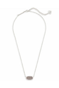 Kendra Scott: Elisa Silver Pendant Necklace - Platinum Drusy | Makk Fashions
