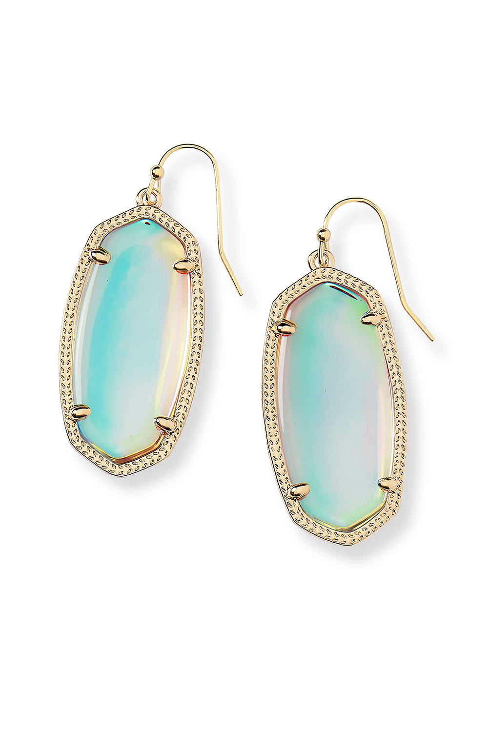 Kendra Scott: Elle Gold Drop Earrings - Dichroic Glass | Makk Fashions