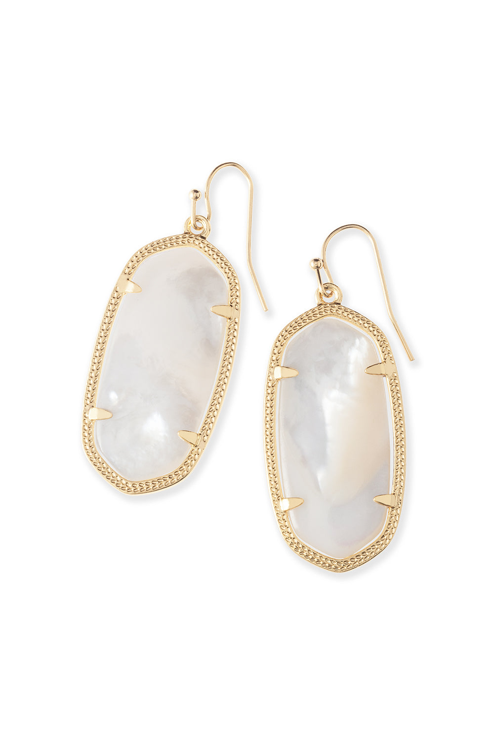 Kendra Scott: Elle Gold Drop Earrings - Ivory Mother Of Pearl | Makk Fashions