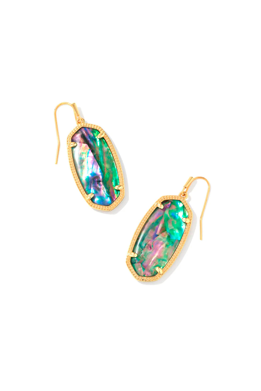 Kendra Scott: Elle Gold Drop Earrings - Lilac Abalone | Makk Fashions