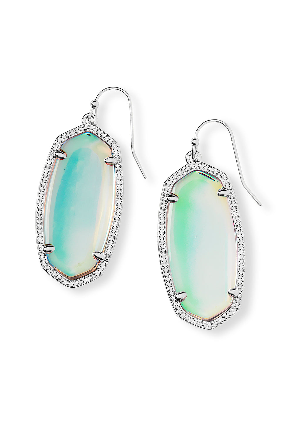 Kendra Scott: Elle Silver Drop Earrings - Dichroic Glass | Makk Fashions