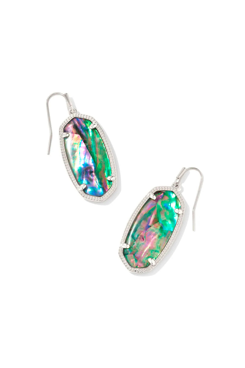 Kendra Scott: Elle Silver Drop Earrings - Lilac Abalone | Makk Fashions