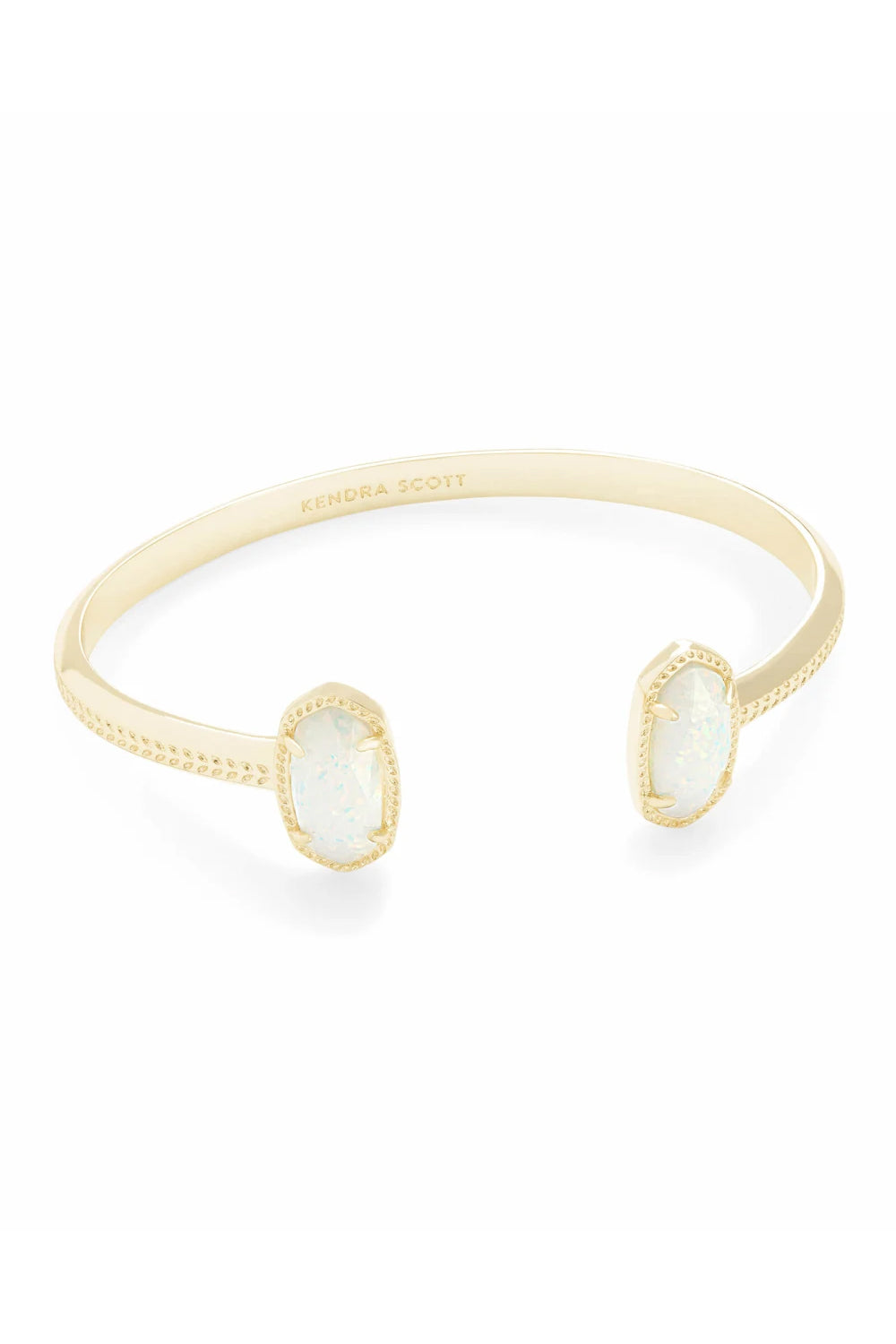 Kendra Scott: Elton Gold Cuff Bracelet - White Kyocera Opal | Makk Fashions