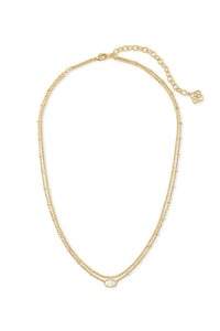 Kendra Scott: Emilie Gold Multi Strand Necklace - Iridescent Drusy | Makk Fashions