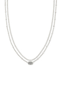 Kendra Scott: Emilie Silver Multi Strand Necklace - Platinum Drusy | Makk Fashions