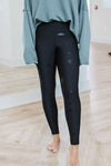 Evelyn Foil Star High Waist Leggings - Black | Makk Fashions