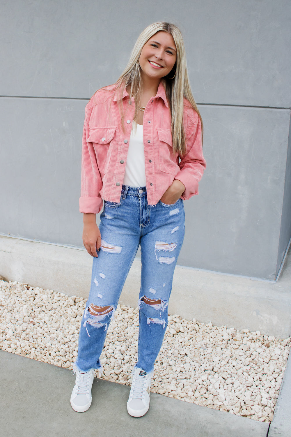 Acid Wash Cropped Denim Jacket | Pink denim jacket, Denim jacket, Double  denim looks