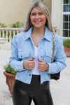 Forever Faithful Corduroy Distressed Jacket - Sky Blue | Makk Fashions