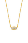Kendra Scott: Grayson Gold Pendant Necklace - White Crystal | Makk Fashions