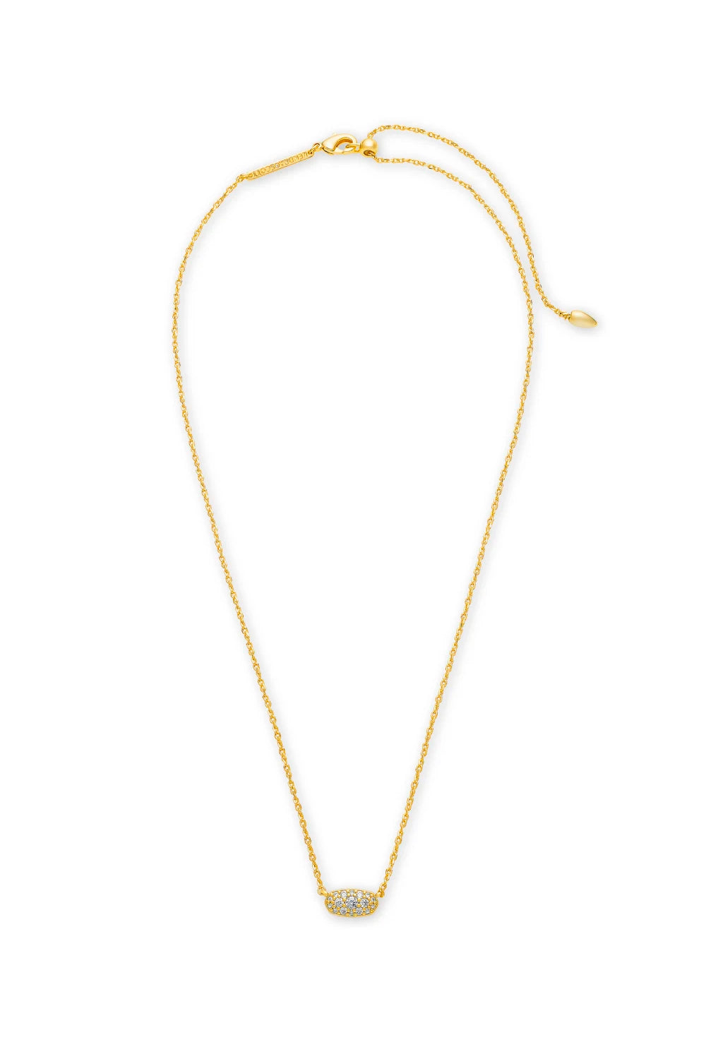 Kendra Scott: Grayson Gold Pendant Necklace - White Crystal | Makk Fashions