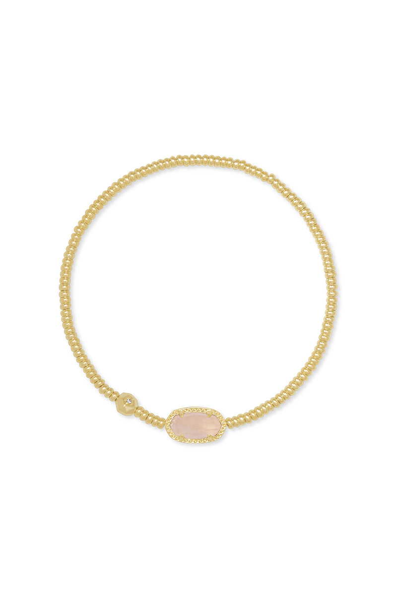 Kendra Scott: Grayson Gold Stretch Bracelet - Rose Quartz | Makk Fashions