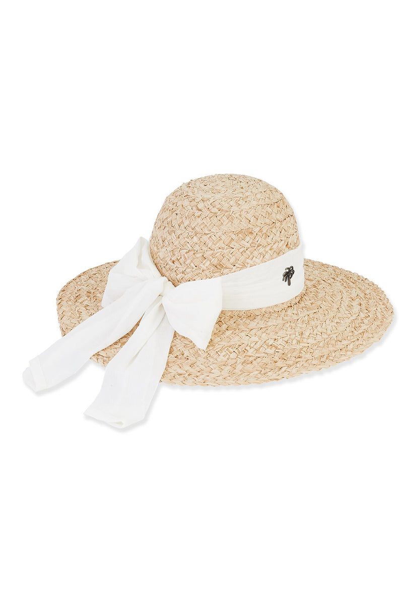 The Eva Raffia Braid Floppy Hat - White