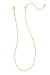 Kendra Scott: Haven Gold Crystal Heart Strand Necklace - White Crystal | Makk Fashions