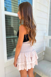 Island Breeze Crinkle Smocked Waist Skirt - Pale Pink | Makk Fashions