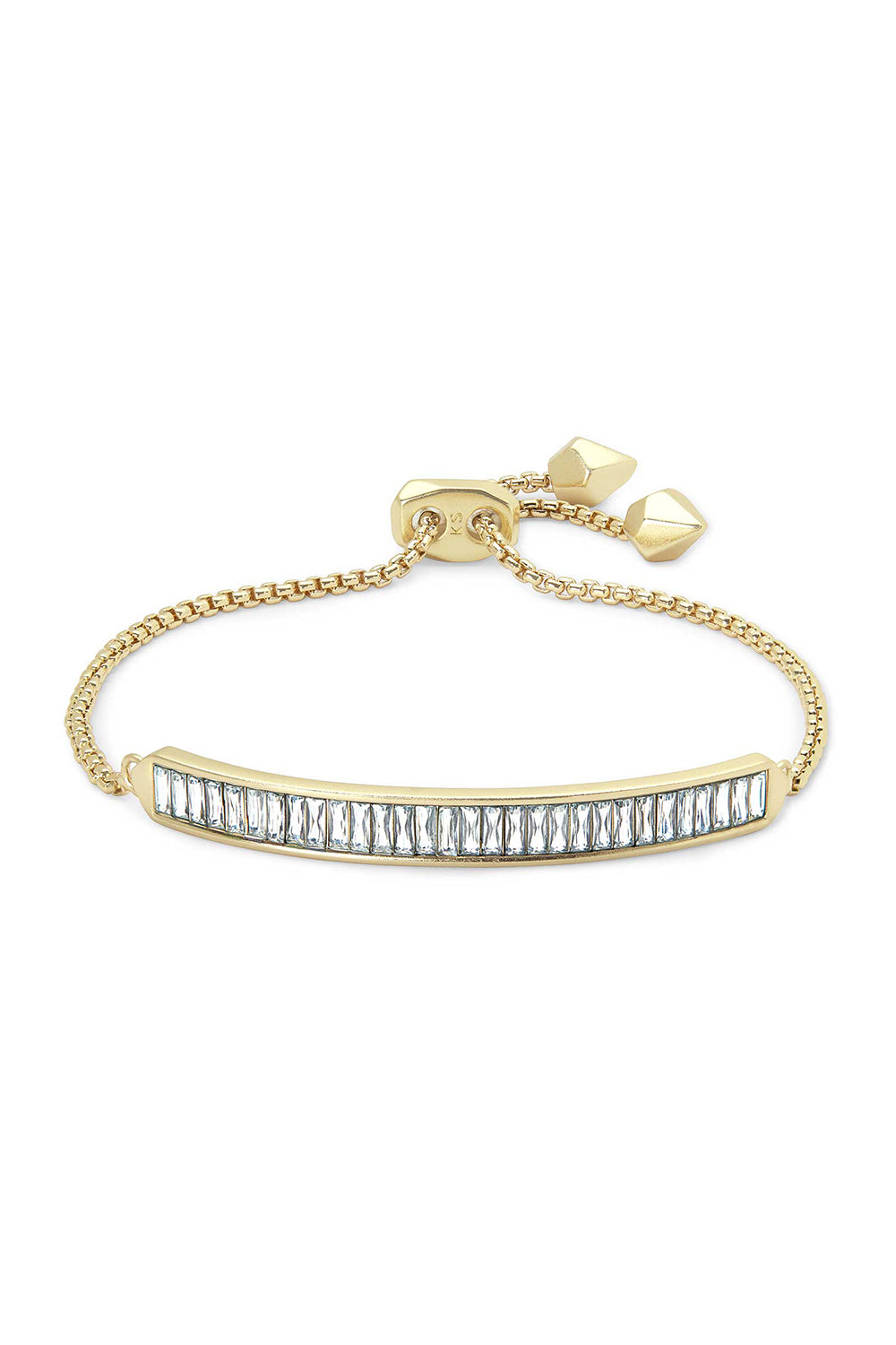Kendra Scott: Jack Adjustable Gold Chain Bracelet - White Crystal | Makk Fashions