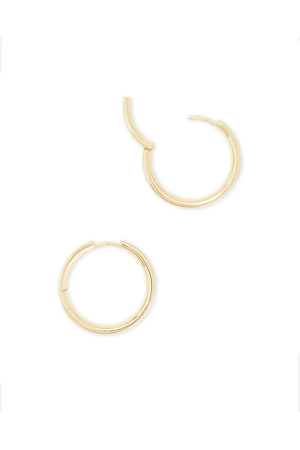 Kendra Scott: Jack Gold Hoop Earrings - White Crystal | Makk Fashions