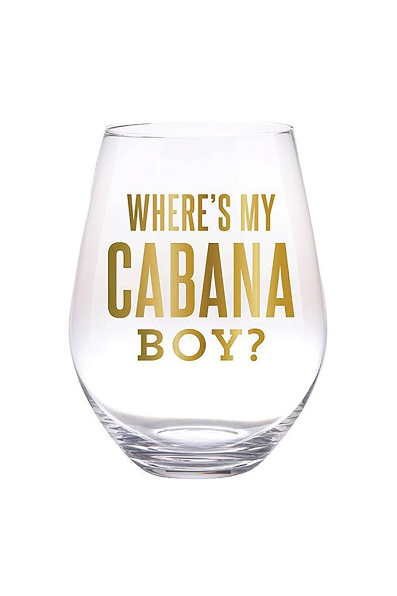 Jumbo Wine Glass - Where's My Cabana Boy