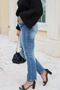 KanCan: Norrine High Rise Slim Straight Jeans - Dk Wash | Makk Fashions