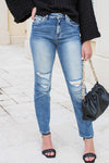 KanCan: Norrine High Rise Slim Straight Jeans - Dk Wash | Makk Fashions