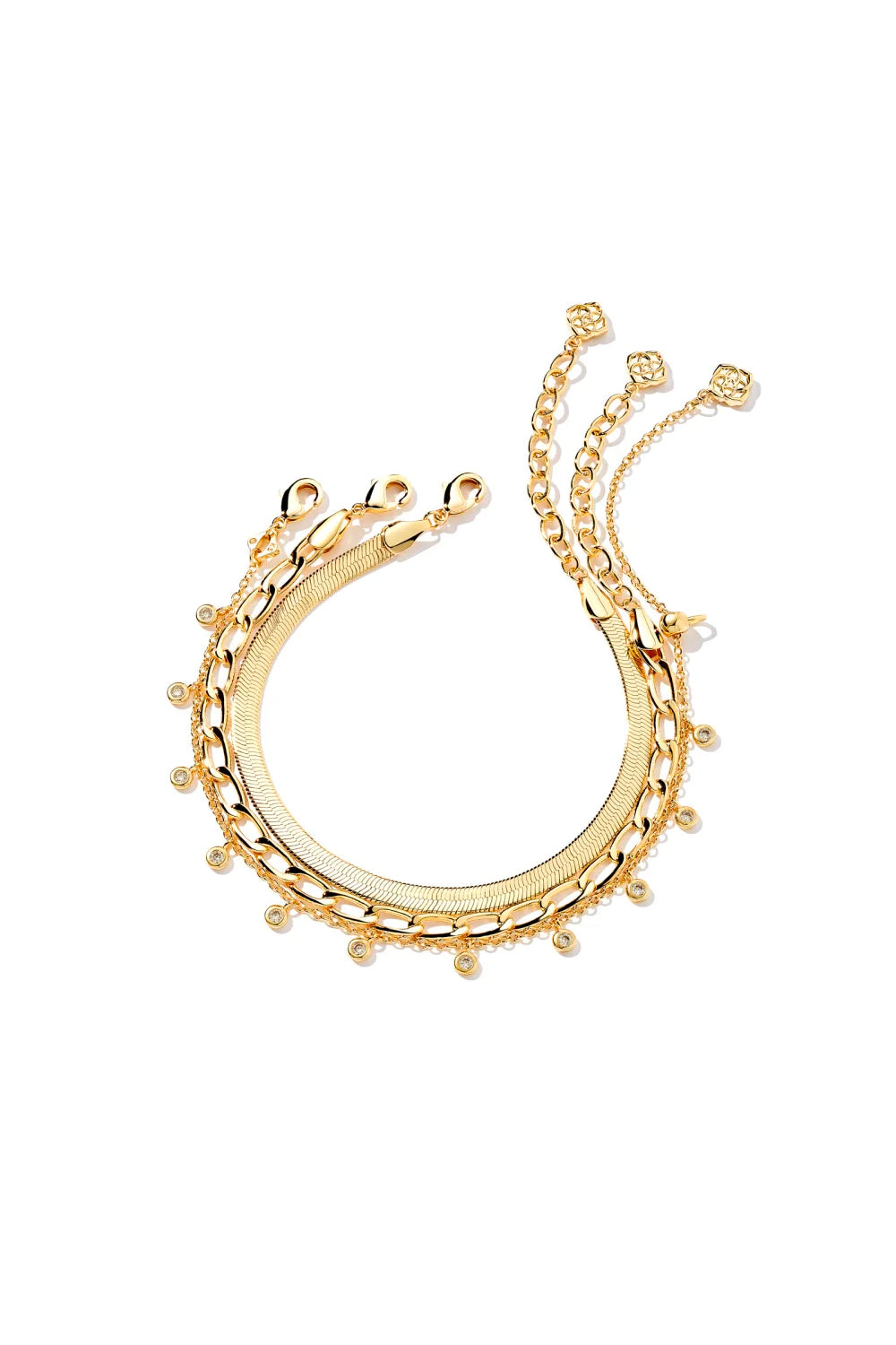 Kendra Scott: Kassie Set Of 3 Chain Bracelet - Gold | Makk Fashions