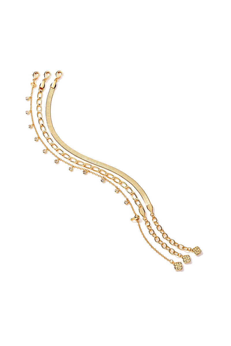 Kendra Scott: Kassie Set Of 3 Chain Bracelet - Gold | Makk Fashions