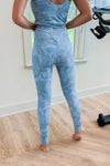 Lacey Marbled High Waisted Leggings - Blue Gray | Makk Fashions