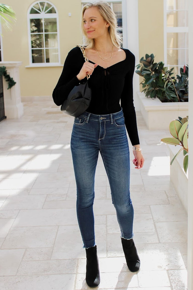 Layer Up Sweater Bodysuit - Black | Makk Fashions