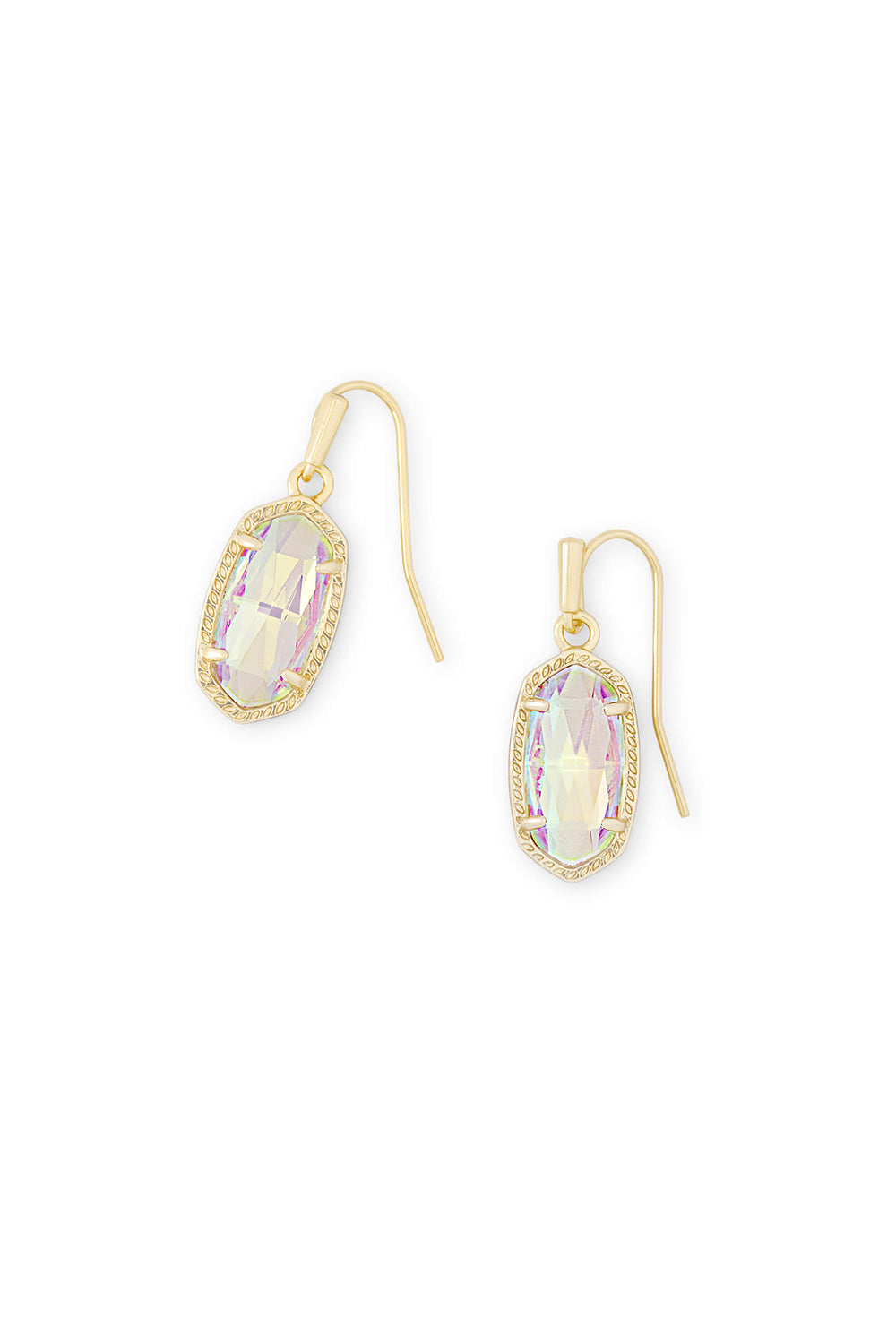 Kendra Scott: Lee Gold Drop Earrings - Dichroic Glass | Makk Fashions