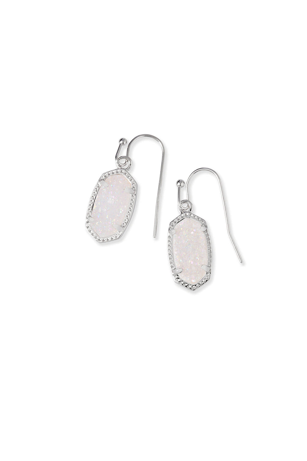 Kendra Scott: Lee Silver Drop Earrings - Iridescent Drusy | Makk Fashions