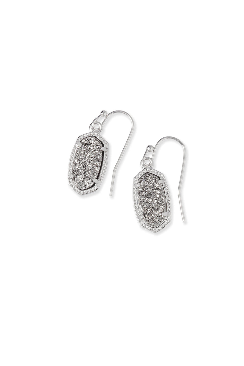 Kendra Scott: Lee Silver Drop Earrings - Platinum Drusy | Makk Fashions