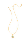 Kendra Scott: Letter J Gold Disk Pendant Necklace - Iridescent Abalone | Makk Fashions