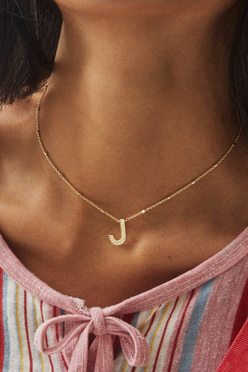 Kendra Scott: Letter J Pendant Necklace - Gold | Makk Fashions