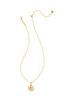Kendra Scott: Letter L Gold Disk Pendant Necklace - Iridescent Abalone | Makk Fashions