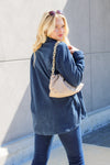 Loving Embrace Corduroy Button Up Shacket - Denim | Makk Fashions