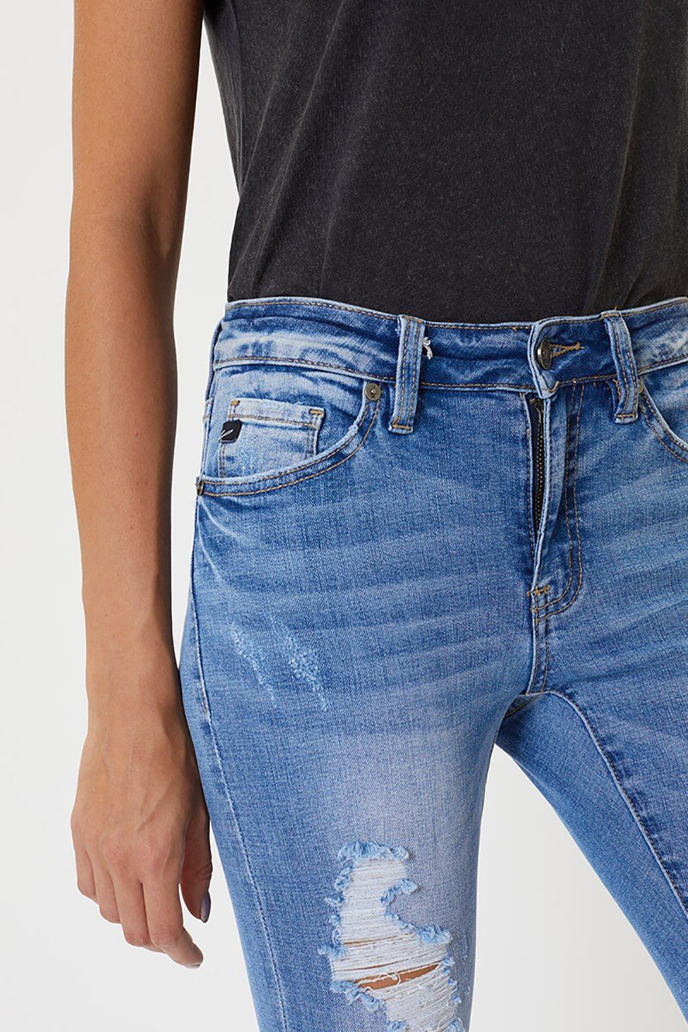 KanCan: Nala Mid Rise Ankle Skinny Jeans - Medium Wash