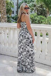 Paradise Dreams Smocked Maxi Dress - Black/White | Makk Fashions
