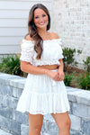 Pure of Heart Eyelet Ruffle Tiered Skirt - White | Makk Fashions
