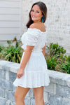 Pure of Heart Eyelet Ruffle Tiered Skirt - White | Makk Fashions