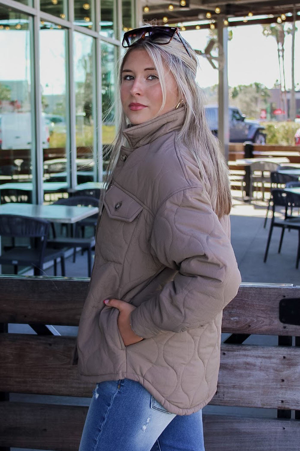 Ready For The Cold Quilted Jacket - Lt. Mocha | Makk Fashions