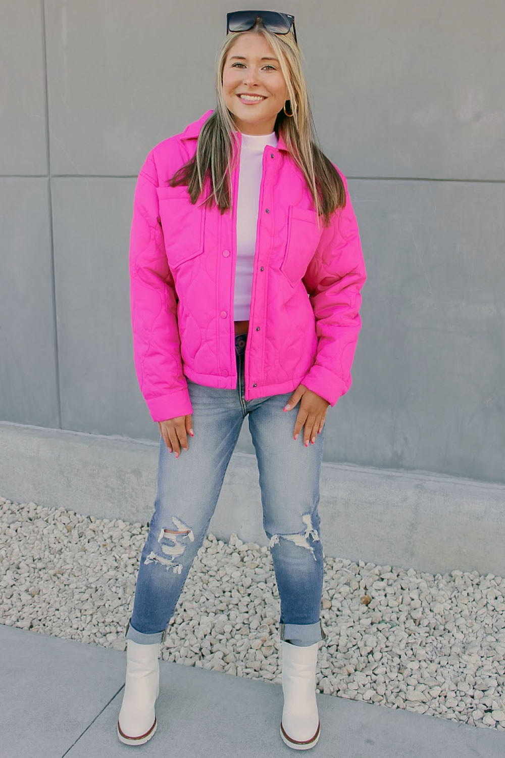 Free people cheap pink puffer