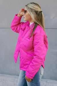 Ready To Play Quilted Puffer Jacket - Fuchsia | Makk Fashions